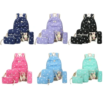 

4pcs Girls Backpack Trendy School Satchel Rucksack Shoulders Crossbody Bags Set