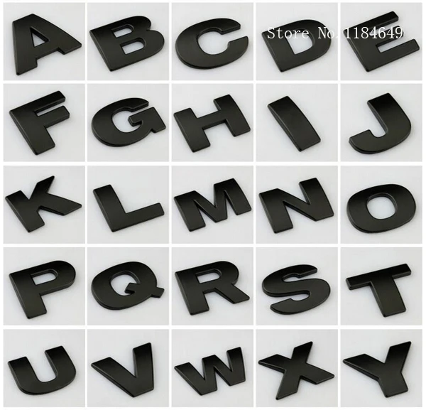 8pcs DIY 3D metal sticker car accessories BLACK matte number digital decal spell for mitsubishi renault kia subaru | Автомобили и