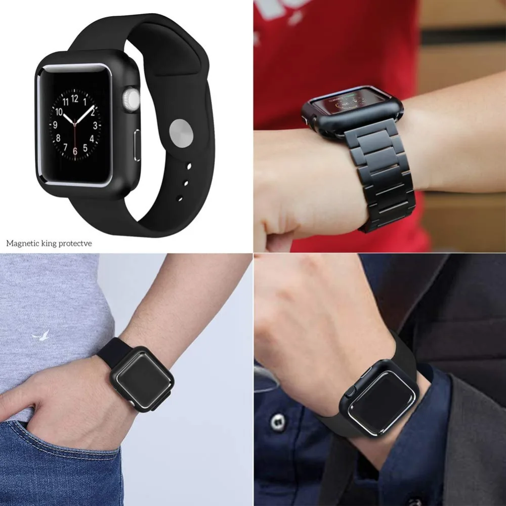 Чехол для Apple Watch 5 4 44 мм/40 мм iWatch band 42 мм/38 Магнитный защитный чехол бампер watch 3 2 1
