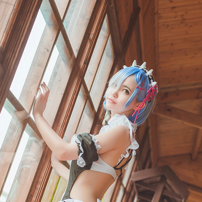 Re Zero Kara Hajimeru Isekai Seikatsu ram u Цельный купальник Remu REM парики женский для девочек