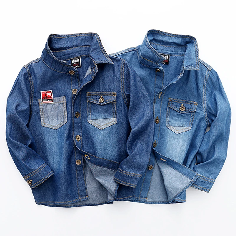 

boys shirts kids denim shirt spring 2018 autumn fashion boys shirt long sleeve cotton tops size for 2 3 4 5 6 7 8 years children