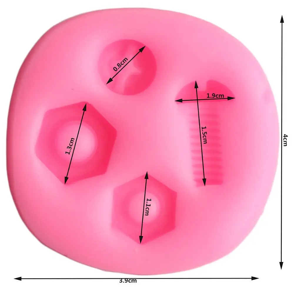 3D промышленные стимпанк аппаратные винтовые гайки силиконовые помадные формы для пирожных сделай сам украшения инструменты Полимерная глина конфеты шоколадные формы