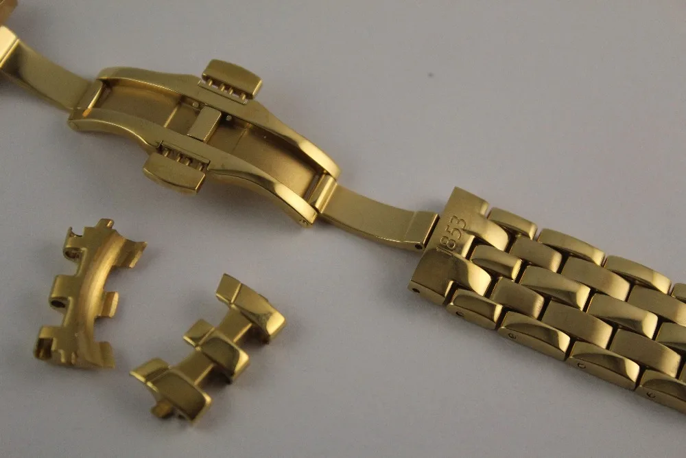 20 мм T97 T031410A R463 чистый твердый ремешок из нержавеющей стали ремешок для часов полностью золотые браслеты для T97