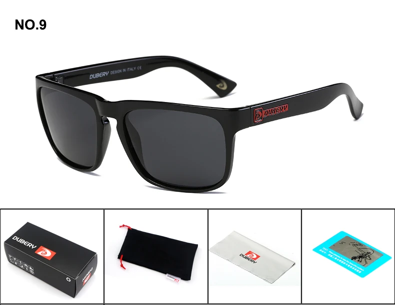 DUBERY поляризованные солнцезащитные очки мужские водительские оттенки солнцезащитные очки для мужчин Высокое качество Ретро Дешевые Роскошные брендовые дизайнерские - Цвет линз: 09