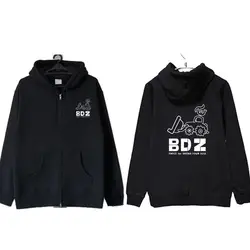 Дважды BDZ Вокальный концерт толстовки на молнии Верхняя одежда простой пары пальто MH1479