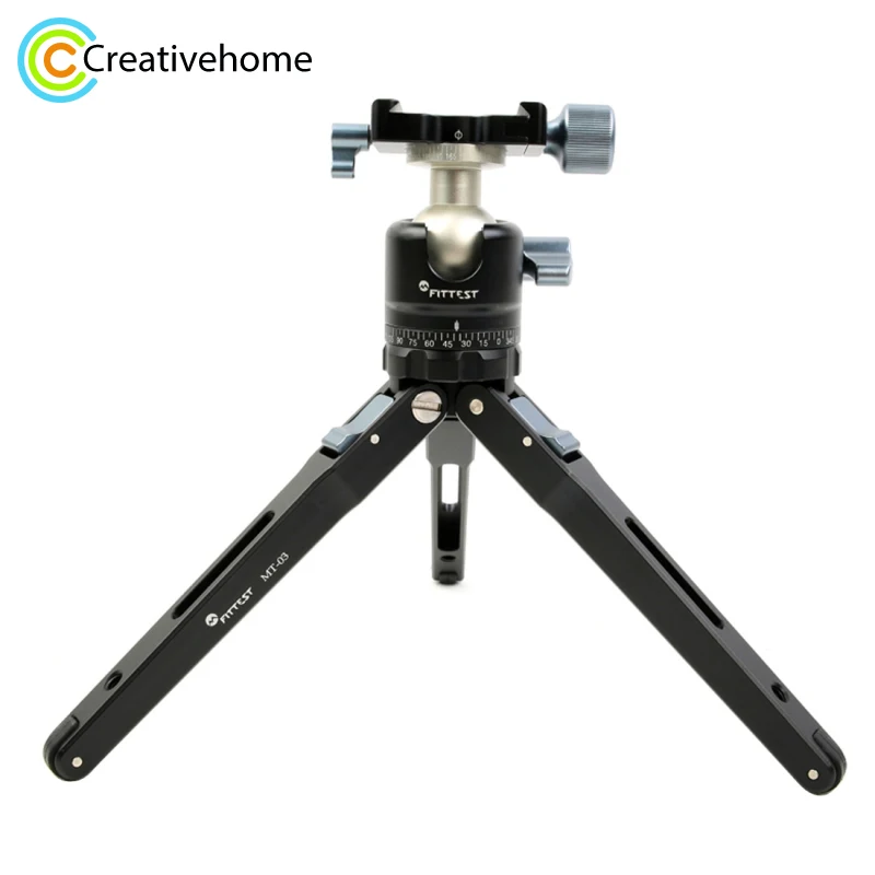 

FITTEST Mini Compact Desktop Tripod Macro Tripod Ball Pocket Multi-angle Adjustable Dual Panning Panoramic Ball Head for DSLR