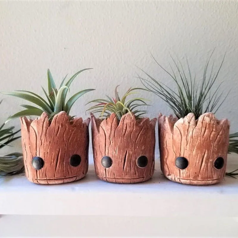 

Groot Planter Gift Set Baby Groot Air Plant Groot Pot Groot flower pot Groot Planter Pot