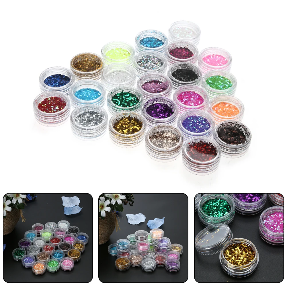 Aliexpress Fashion 18 Colors Mix Uv Gel Nail Art Glitter 24 Colors Nail Art Glitter Powder Dust Decoration Kit For Acrylic Tips Uv Gel Diy Drop