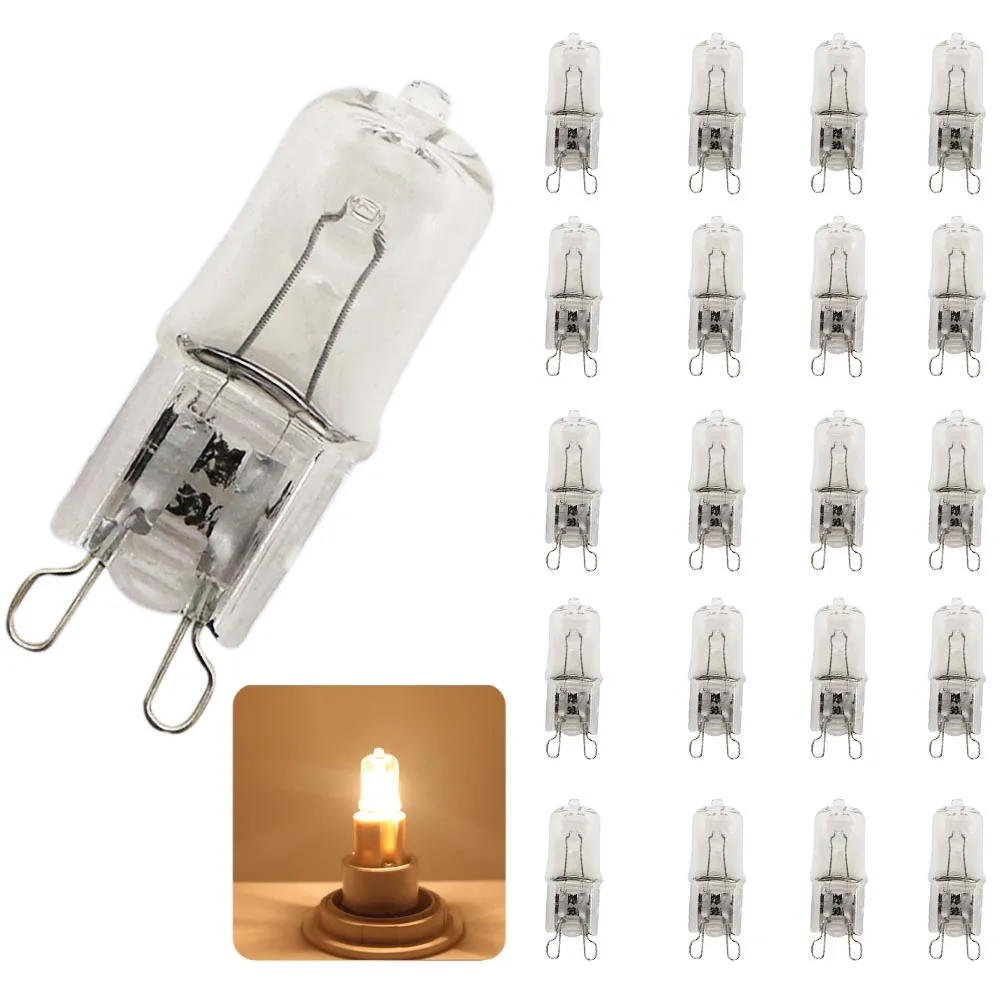 

20x Quality 25W 40W 60W G9 2800-3000K Halogen Lamp Bulb 220V Capsule Clear Warm White Lights 220-230V