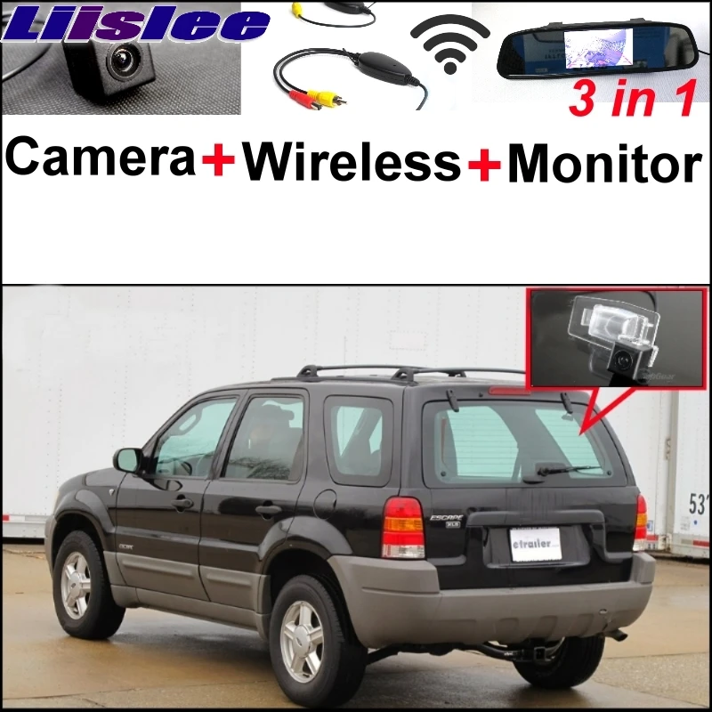 

Liislee 3 in1 Special Camera + Wireless Receiver + Mirror Monitor Easy Back Up Parking System For Ford Escape Maverick Mariner