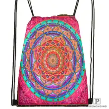Изготовленная на заказ Мандала El Laberinto de Rosa@ 1 походная сумка на шнурке милый рюкзак для детей(черная спинка) 31x40 см#20180611-02-99