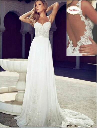 Nueva Moda Elegante Una Linea Blanca Mujeres Vestidos De Novia 2016 De Espagueti Simple Lace Atractivo Barato De La Boda Vestidos Vestido De Noiva Vestido De Noiva De Noivabridal Gown Aliexpress