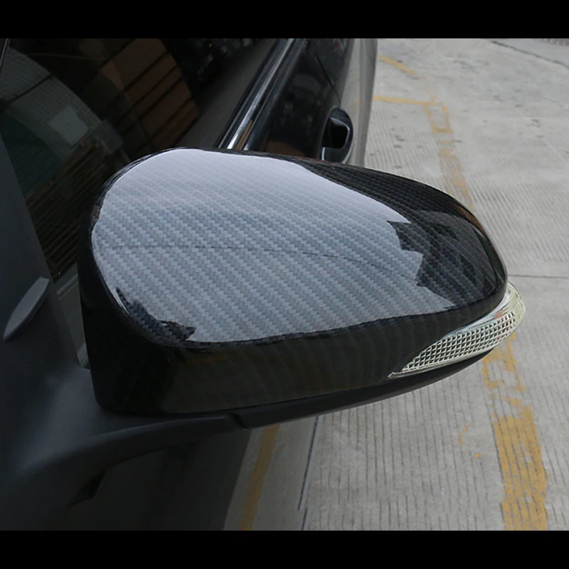 

For Toyota C-HR CHR 2017 2018 ABS Carbon Fibre printing Decoration Rear View Rearview Side Glass Mirror Cover Trim Frame 2Pcs