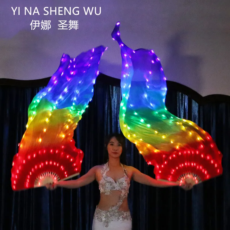 Adult Belly Dance Accessories Colorful Light up LED Fans Shiny Women