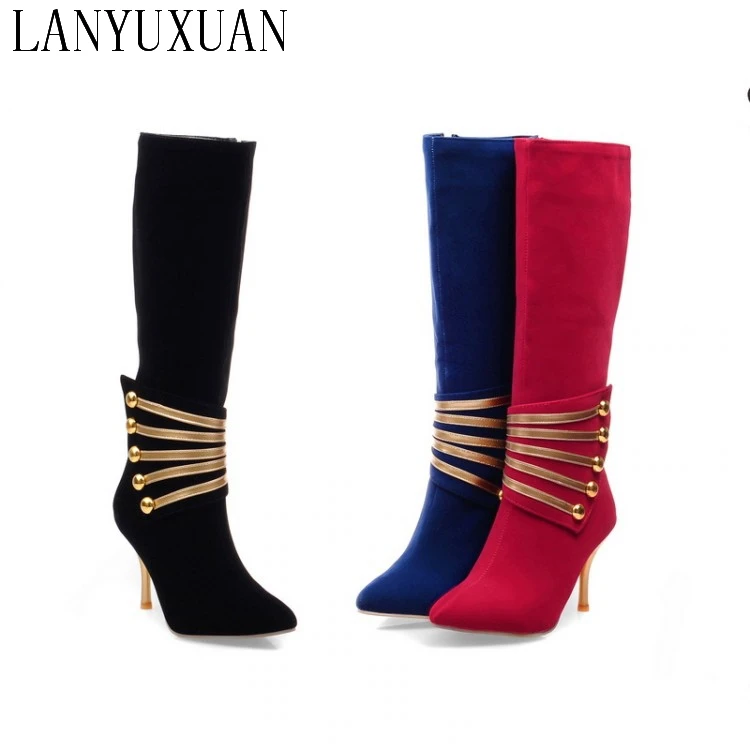 

2017 Hot Sale Winter Boots Botas Mujer Big Size 34-45 High Heels Autumn Winter Shoes For Women Sexy Casual Women's Boots 6-10