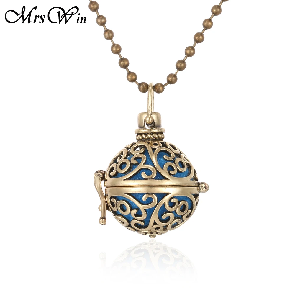 Aromatherapy Retro Gold Necklace Jewelry Diffuser Perfume Essential Oil