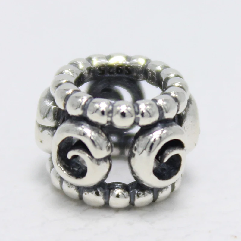 

ROCKART 925 Sterling Silver Openwork Ring Of Roses Spacer Charm Fit European Original Brand Bracelet Bangle Jewelry Making DIY