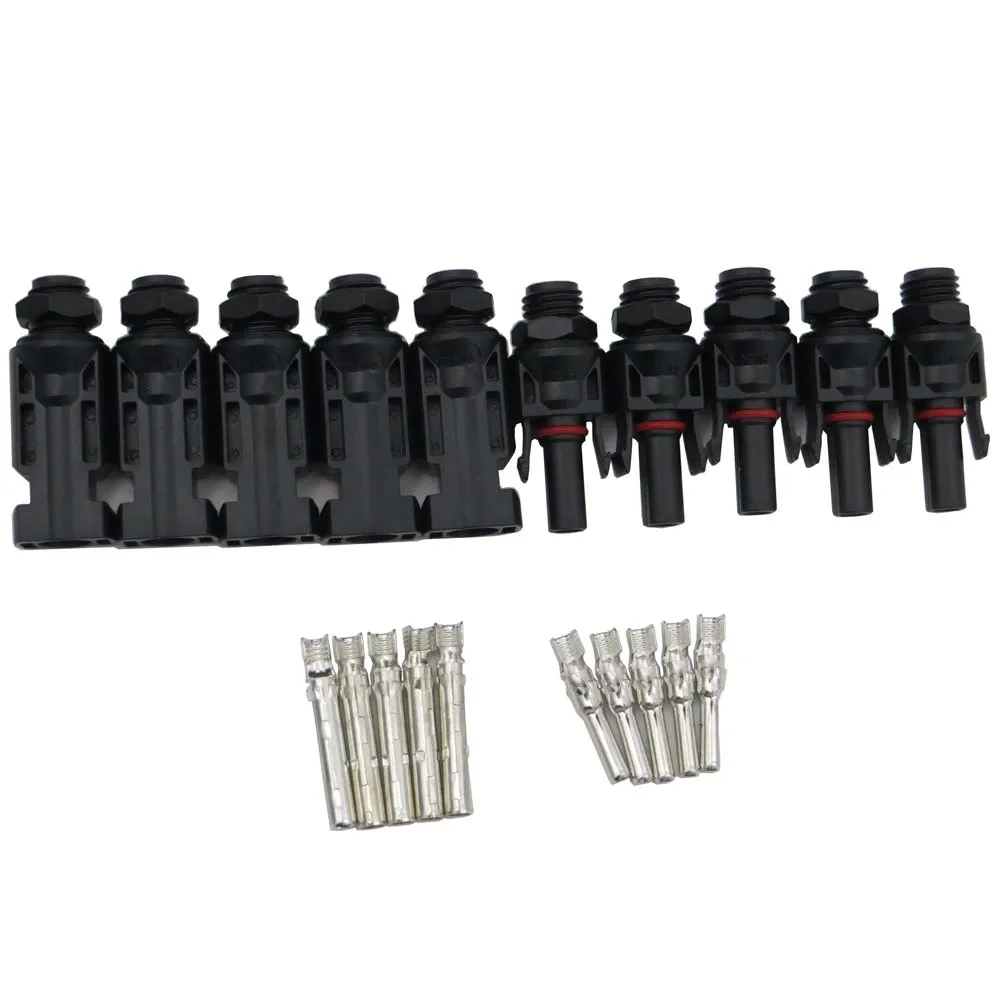 

5Pair x MC4 solar panel mounting Connector MC4 install mount solar kit connect 30A 1000VDC Inverter