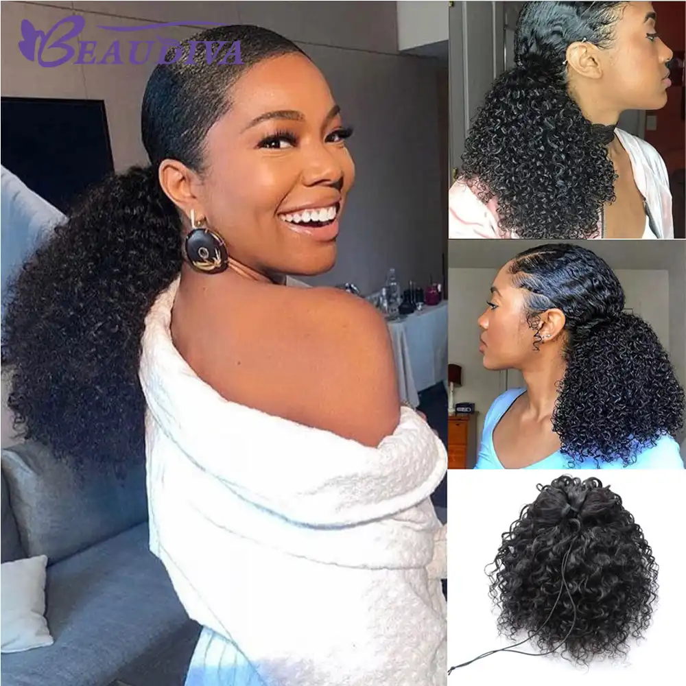 BEAUDIVA Kinky Curly Ponytail For Women Brazilian 20B 20C Natural ... BEAUDIVA Kinky Curly Ponytail For Women Brazilian 20B 20C Natural ...
