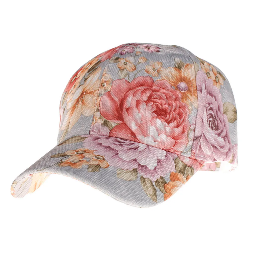 Frauen Dame Sommer Pferdeschwanz Baseball Kappe Messy Bun Floral Print Hut Sonne modische Caps baseball kappe 2019 sommer