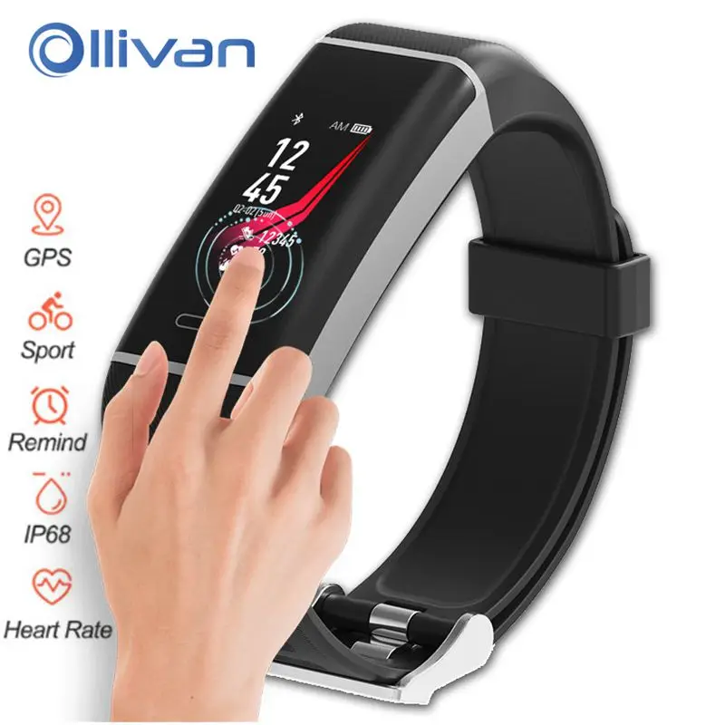 

2018 GPS Smart Watch Band Fitness Tracker Waterproof Sport Bracelet Color Screen Heart Rate Monitor Smartband For Android iOS