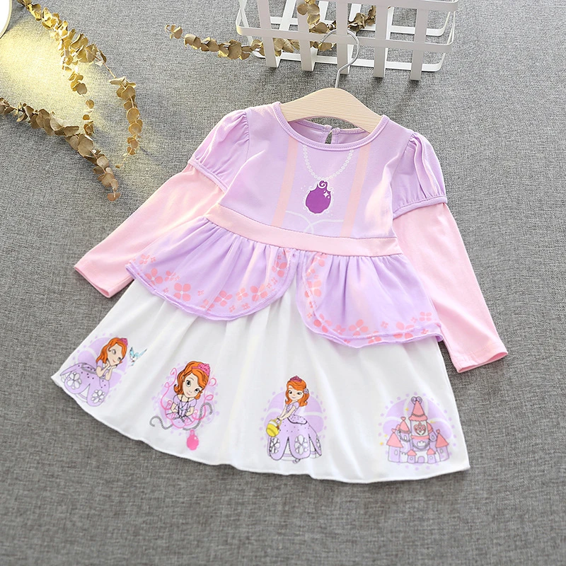 

2019 Sofia Dress Kids Halloween Cosplay Costume Girls Party Dress Girls Sofia First Costume Children Long Sleeve Cotton Clothes