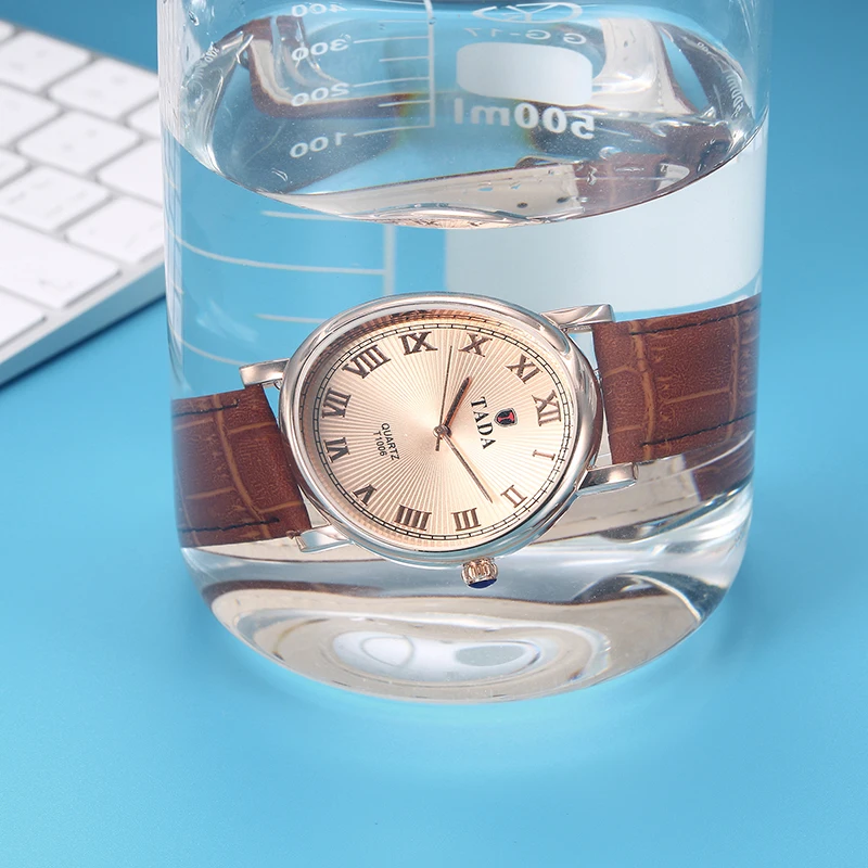 Тада бренд relogios роскошный ремешок из натуральной кожи женские модные римские цифры аналоговый циферблат часы 30 м водонепроницаемые мужские кварцевые часы