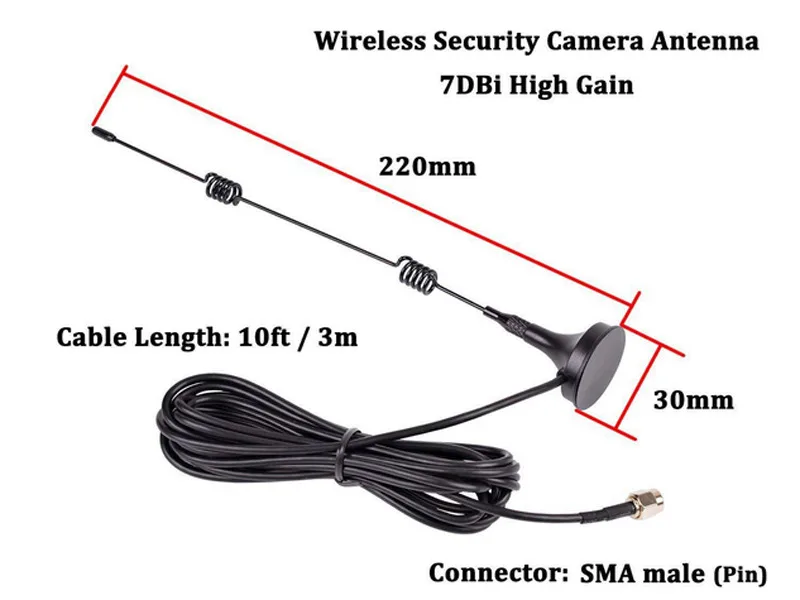 

For Wireless CCTV Camera Wifi Extension Antenna Sucker 3 Meters Extender Cable