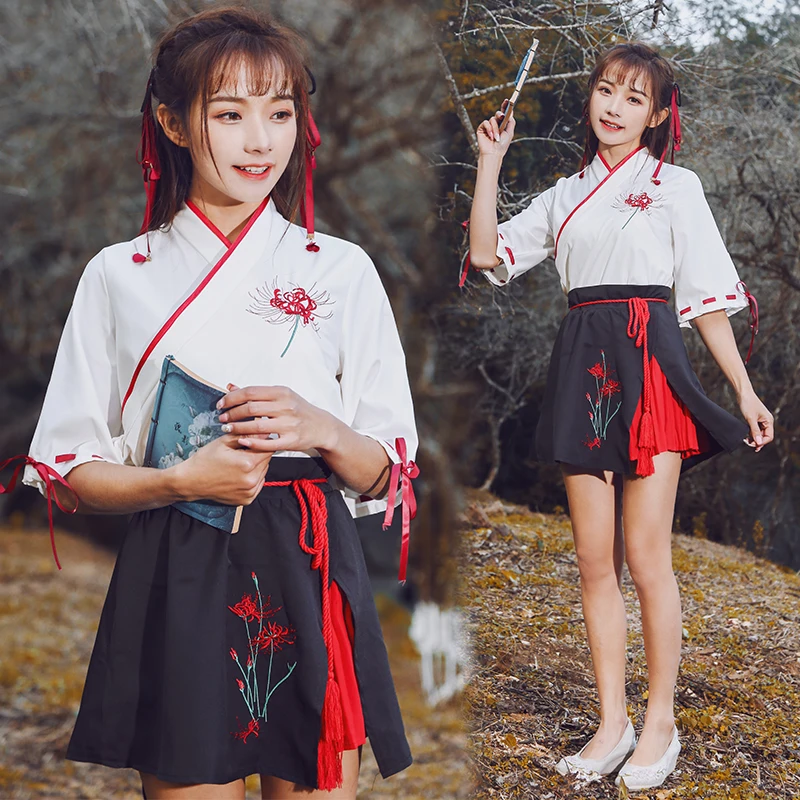 Летние традиционные для женщин Тан Древний китайский костюм Классическая Народная Hanfu костюмы династии принцессы китайский Hanfu платье