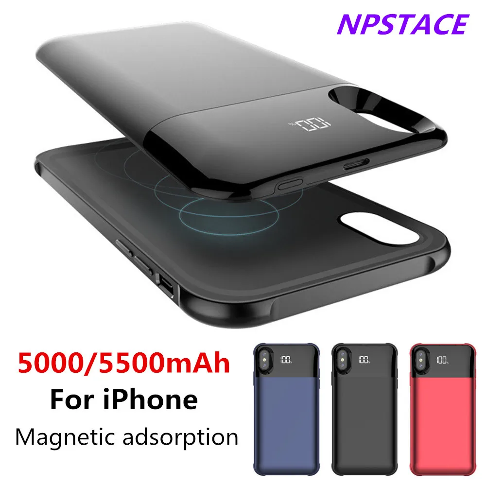 Fashion Wireless Magnetic Charger Phone Case For iPhone XS MAX/XR Battery Charger Case For