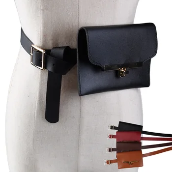 

Jiessie & Angela New Fashion Leather Women Waist Bag Lady's Pouch Belt Waist Pack Phone Belt Bags Women Belt Bag