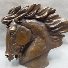 USPS в США S1649 1" Народная Китайский Год Зодиака Чистая Бронзовый Искусство Богатства Голова Лошади Статуя Скульптура