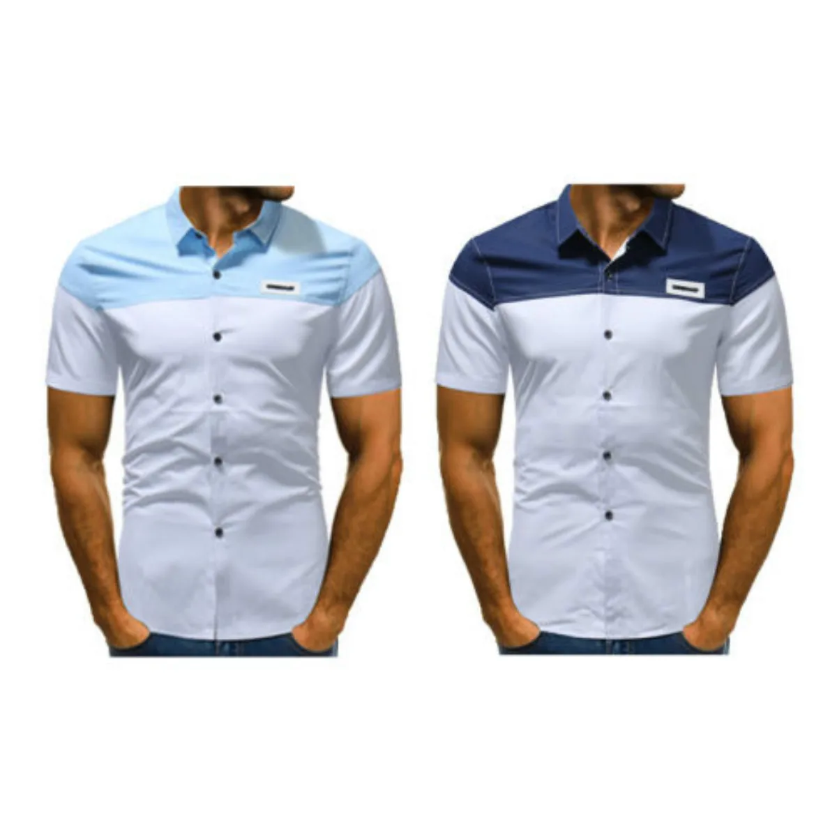 Shirts New Men Fashion 2018 Summer Short Sleeve Shirts Casual Simple Formal Slim Fit Button  Top