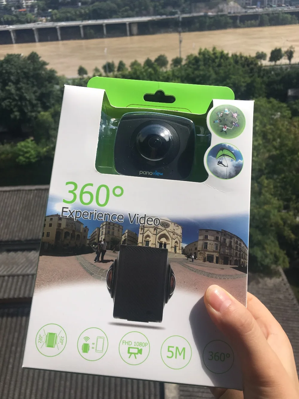 New Arrival AMKOV AMK200S dual lens 360*360 Degree Panorama Camera HD WiFi Sport Camera Action Camera Support VR Youtube