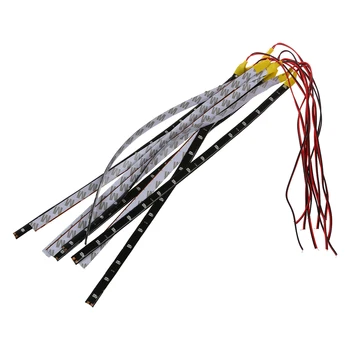 

10pcs Waterproof 30cm SMD 3528 Yellow 15 LED Flexible Strip Light Lamp Car Decor