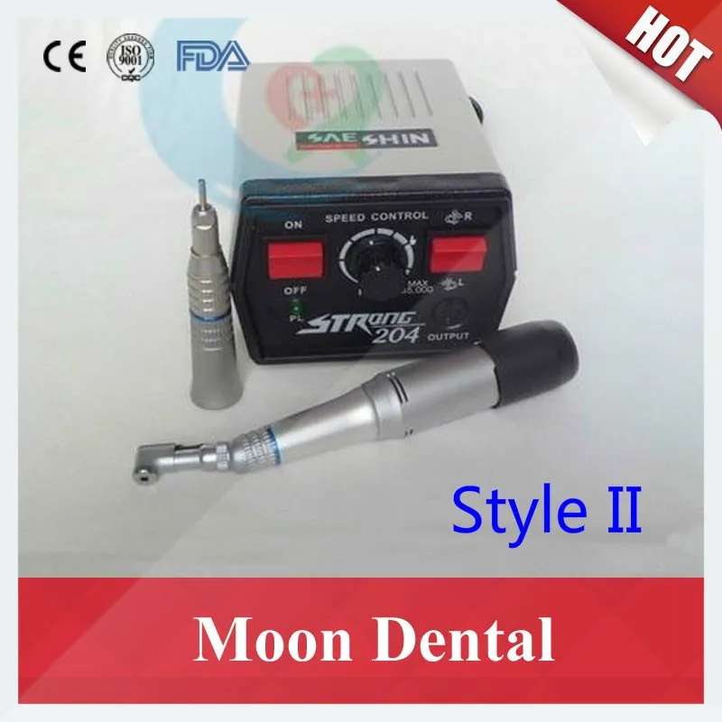 Strong 204 mocromotor+108E+straight contra angle handpiece 3