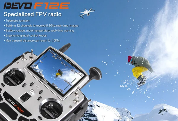 

Walkera Devo F12E Transmitter Radio 32 channel 5.8GHz with 5" LCD Display for H500 X350 pro X800 RC Drone Quadcopter FS