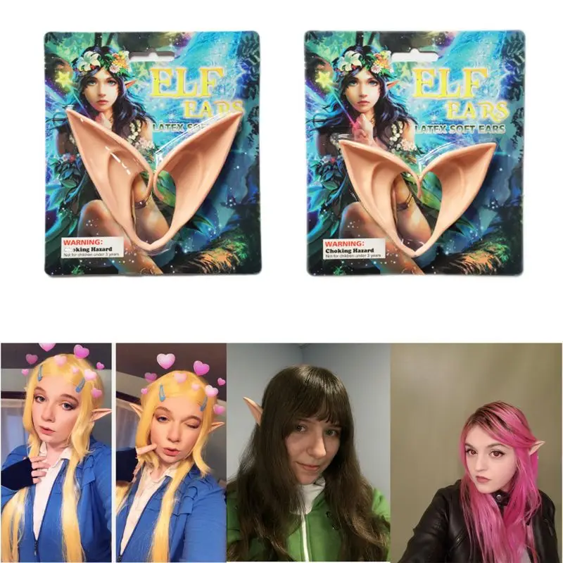 Premium New 2 Pairs Latex Elf Ears Pixie Dress Up Costume Soft Pointed Goblin Ears Cosplay Halloween Party Props Premium New 2 Pairs Latex Elf Ears Pixie Dress Up Costume Soft Pointed Goblin Ears Cosplay Halloween Party Props