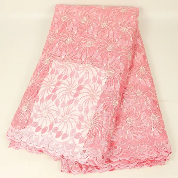 Лидер продаж, красивая кружевная ткань с бисером, вышитая кружевная ткань в нигерийском стиле, Высококачественная французская Тюлевая кружевная ткань - Цвет: light pink
