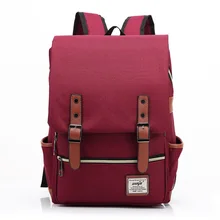 New Hot Leather Belt Anti Theft Boy Girl Student School Bag Teenagers Schoolbags Canvas Women Bagpack Men Backpack Travel Bag