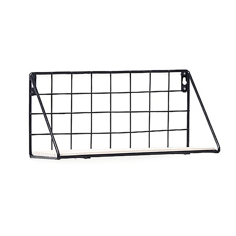 الحديد خشبي الزخرفية رف جدار تخزين الرف OrganizationShelf تخزين الرف منظمة ديكور المنزل DIY الجدار الديكور حامل