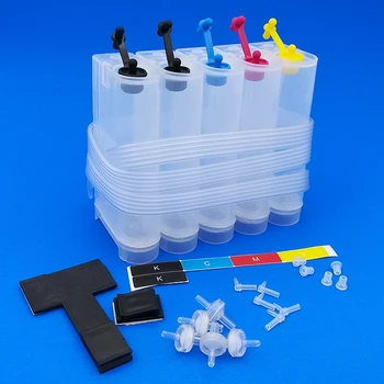 

Refitting 5 color printer cartridges for continuous ink supply system