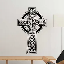 Autocollant mural en Pvc, symbole de la croix chrétienne, datter, décoration de mariage, papier peint, décor de chambres d'enfants