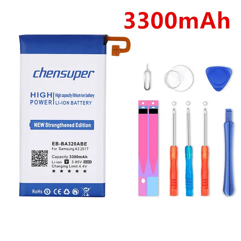 

new chensuper 3300mAh EB-BA320ABE Battery for Samsung Galaxy A3 2017 A320F SC-04J SGH-N417 A320 A320FL A320Y