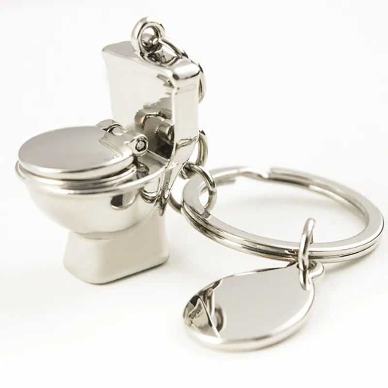 1pcs Hot Selling Creative Metal Toilet key ring Trinket Key holder