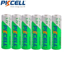 6 x PKCELL NIMH AA rechargeable battery 2200MAH 1.2V NI-MH Battery Low Self Discharger Batteries flashlight battery