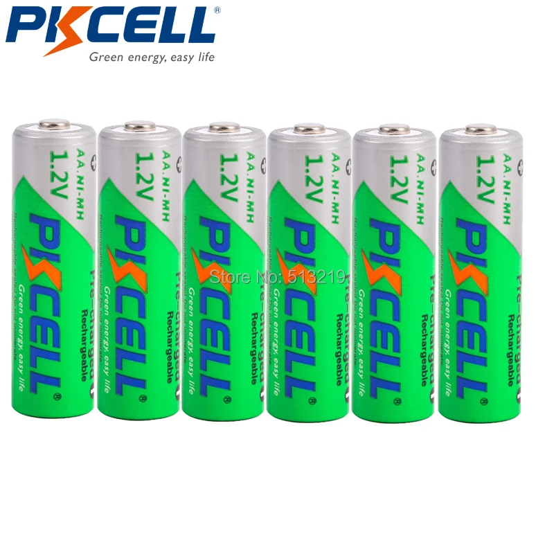 

6PCS Low Self-Discharge Durable AA 1.2V 2200mAh Ni-MH Rechargeable Batteries CE/ROHS Approved Free shipping
