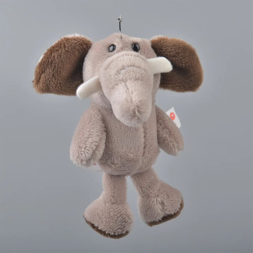5 Pcs NICI Wild Animals Pendant Stuffed Plush Keyring, Elephant Key