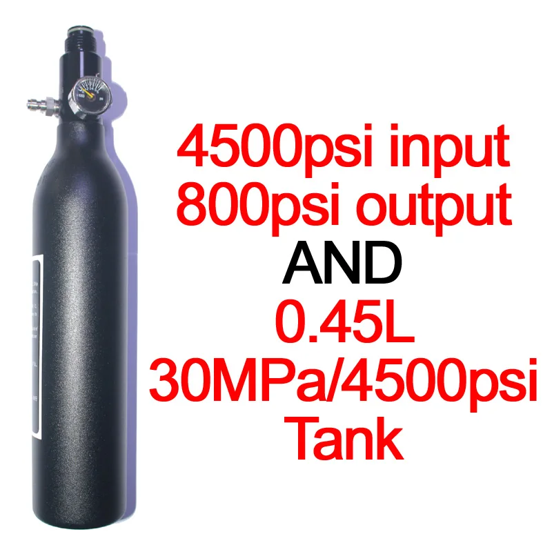 Пейнтбол PCP Дайвинг Альпинизм Воздушный бак цилиндр 4500psi/30MPA 0,2 0,35 0.45L HPA высокосжатая бутылка M18* 1,5 регулятор - Цвет: 0.45L 800psi output