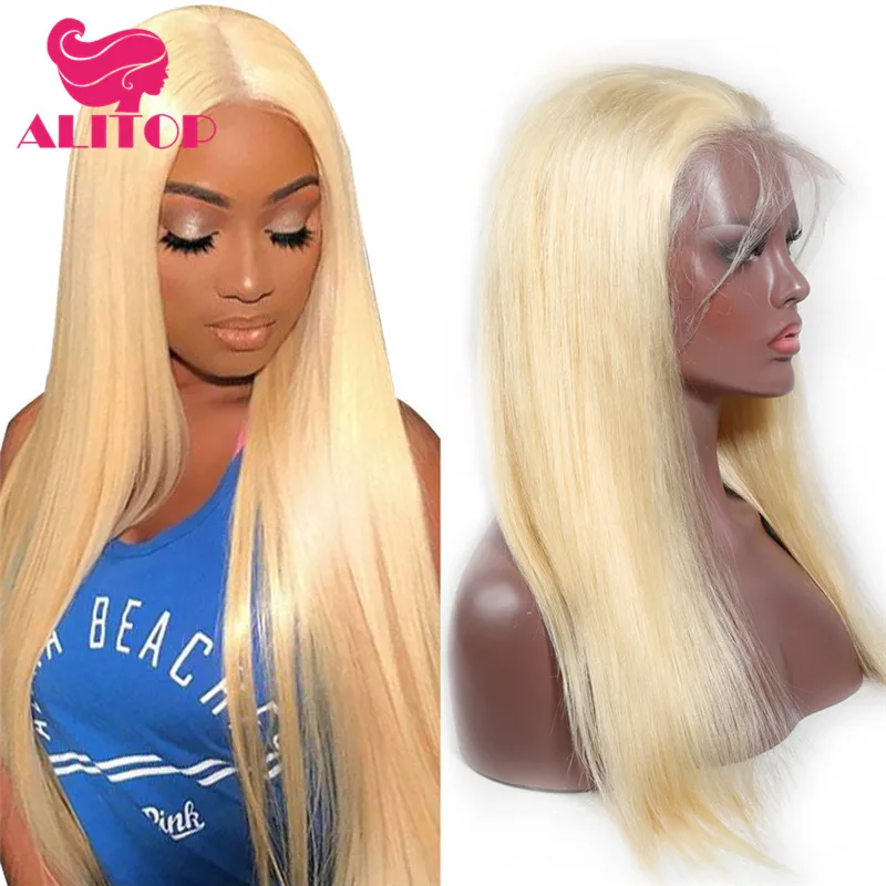 

ALITOP 613 Blonde Wigs Lace Front Human Hair Wigs 130% Density Silky Straight Brazilian Remy Hair Long Pre Plucked Hairline Hair
